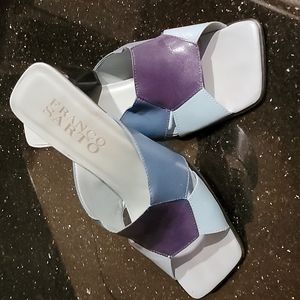 Franco Sarto Blue Colorblock Mules | Size 7 Wms